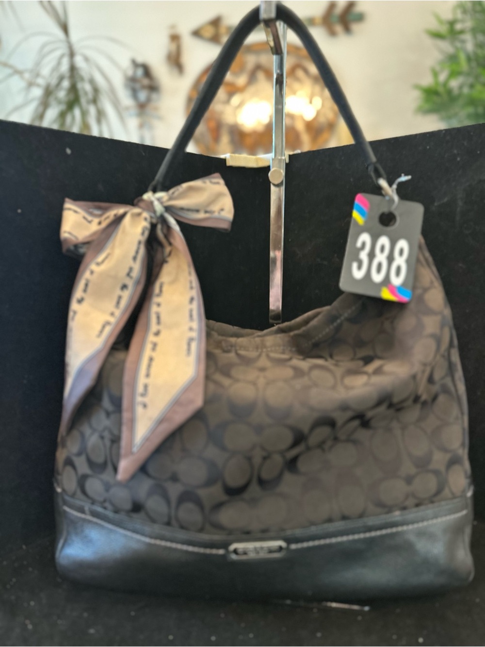 Coach #388 Park Signature Jacquard Hobo Bag